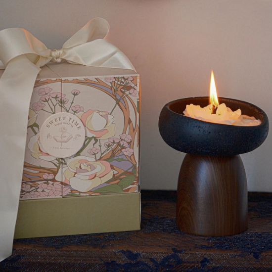 Wooden Stand Candle 